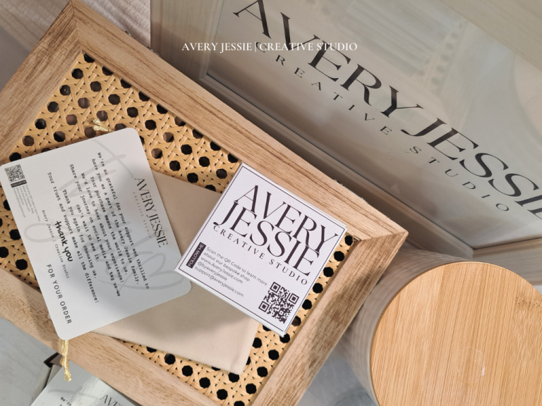 Custom thank you card designed for a personal touch.